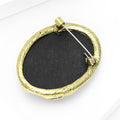 Two Tone Alloy Rhinestone Lady Portrait Brooch Scarf Ring view 4