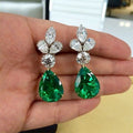 Three Leaf Flower AAA Zircon Dangle Earrings European Style Bridal Jewelry Accessories view 1