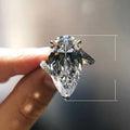 European Creative Women's Ring With 9x19mm Pear Water Drop Zircon Inlay Fashion Finger Jewelry view 5