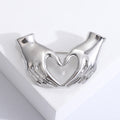 Alloy Heart Hand Gesture Brooch Pin For Coats And Sweaters view 3