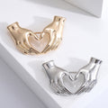 Alloy Heart Hand Gesture Brooch Pin For Coats And Sweaters view 1