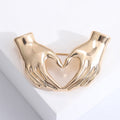 Alloy Heart Hand Gesture Brooch Pin For Coats And Sweaters view 6