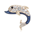 Alloy Enamel Rhinestone Dolphin Brooch For Women's Suits And Cardigans view 5
