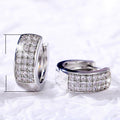 Round Hoop Earrings With Sparkling Cubic Zirconia, Minimalist Fashion Couple Ear Jewelry view 5