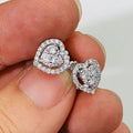 Micro Pave AAA Zircon Heart Stud Earrings For Women Sparkling Birthday Gift Ear Jewelry view 4