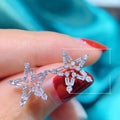 Fresh Style Hollow Five Point Star Stud Earrings With Starfish Zircon Accents For Women view 5