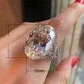 Oversized Oval Cubic Zirconia Women Ring Simple Elegant Butterfly Finger Ring Hand Jewelry Accessory view 5