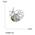 Alloy Abalone Shell Starfish Brooch Pin For Unisex Apparel view 4