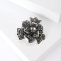 Alloy Black Flower Rhinestone Brooch Pin For Cardigans And Lapels view 3
