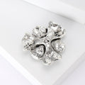 Alloy Black Flower Rhinestone Brooch Pin For Cardigans And Lapels view 4