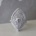 Vintage Marquise Cubic Zirconia Ring, Creative Statement Finger Jewelry For Trendy Women view 2