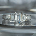 Fashion T Shape Square Zircon Ring, Fine Anniversary Celebration Finger Ring view 1