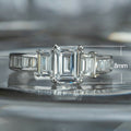 Fashion T Shape Square Zircon Ring, Fine Anniversary Celebration Finger Ring view 5