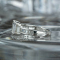 Fashion T Shape Square Zircon Ring, Fine Anniversary Celebration Finger Ring view 3