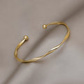 Alloy Twisted Circle Bangle Minimalist Style Trendy Niche Bracelet For Women view 2