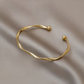 Alloy Twisted Circle Bangle Minimalist Style Trendy Niche Bracelet For Women view 4
