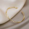 Alloy Twisted Circle Bangle Minimalist Style Trendy Niche Bracelet For Women view 3