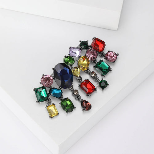 Crystal Glass Brooch Pin For Sweater Blazer And Coat Decoration