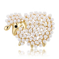 Alloy Pearl Sheep Brooch Pin For Coat And Suit Decoration view 1