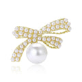 Alloy Pearl Bow Brooch For Fresh Fashion Anti Exposure Use view 1