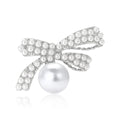 Alloy Pearl Bow Brooch For Fresh Fashion Anti Exposure Use view 2