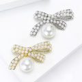 Alloy Pearl Bow Brooch For Fresh Fashion Anti Exposure Use view 3