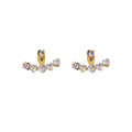 Korean Style Alloy Heart Crescent Zircon Stud Earrings With Silver Pins Two Way Design view 5