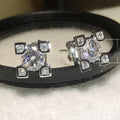 Creative Unique Shape Crystal Stud Earrings, Fine Eight Hearts Eight Arrows Zircon Earrings view 5