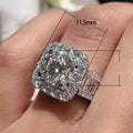 Creative Round Eight Hearts Eight Arrows Zircon Ring Full Pave T Square Engagement Ring view 4