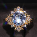 Round Micro Pave Zircon Engagement Ring For Women, European Style Fashion Finger Jewelry view 1