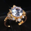 Round Micro Pave Zircon Engagement Ring For Women, European Style Fashion Finger Jewelry view 2