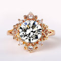 Round Micro Pave Zircon Engagement Ring For Women, European Style Fashion Finger Jewelry view 4