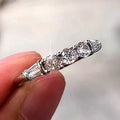 Korean Minimalist Single Row Zircon Ring For Women, Stackable Fashion OL Pinky Band view 2
