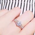 Sparkling Four Prong Zircon Women's Ring, Style Fashion Finger Ring For view 2