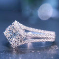 Sparkling Four Prong Zircon Women's Ring, Style Fashion Finger Ring For view 3