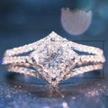 Sparkling Four Prong Zircon Women's Ring, Style Fashion Finger Ring For view 4