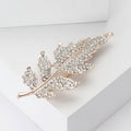 Alloy Rhinestone Leaf Brooch For Women's Coats And Suits view 3
