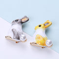 Alloy Cartoon Rabbit Brooch Pin For Clothing Fastening And Decoration view 1