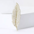 Alloy Pearl Leaf Brooch Pin For Elegant Suit Cardigan Decoration view 4