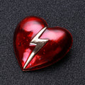 Alloy Red Heart Lightning Brooch Pin For Clothing Lapel Decoration view 4