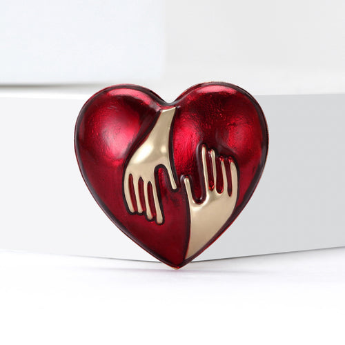 Cute Alloy Enamel Heart Brooch Pin For Clothing Decoration