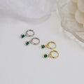 Minimalist Small Huggie Hoop With Single Zircon Drop Alloy Plated Elegant Women's Earrings view 2