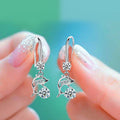 Cute Long Dolphin Earrings For Women Elegant Zircon Drop Earrings Fashion Jewelry view 3