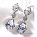 Korean Fashion Teardrop Zircon Dangle Earrings For Women Anniversary Jewelry Accessories view 5
