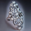Vintage Palace Luxury Zircon Pattern Ring For Women, White Gold Plated Copper Finger Ring view 1
