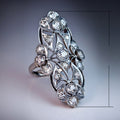 Vintage Palace Luxury Zircon Pattern Ring For Women, White Gold Plated Copper Finger Ring view 5