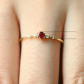 New Gold Plated Copper Ruby Ring, European Fashion Engagement Party Stackable Band Ring view 5