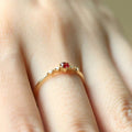 New Gold Plated Copper Ruby Ring, European Fashion Engagement Party Stackable Band Ring view 4