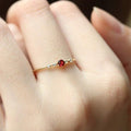 New Gold Plated Copper Ruby Ring, European Fashion Engagement Party Stackable Band Ring view 3