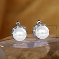 Simple Fashion Round Zircon And Faux Pearl Stud Earrings For Women Jewelry view 5